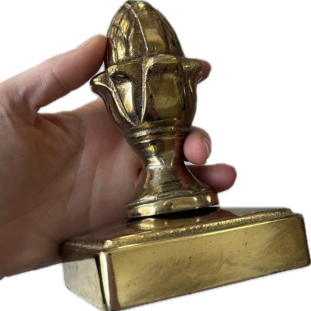Vintage Solid Brass Acorn FINIAL.